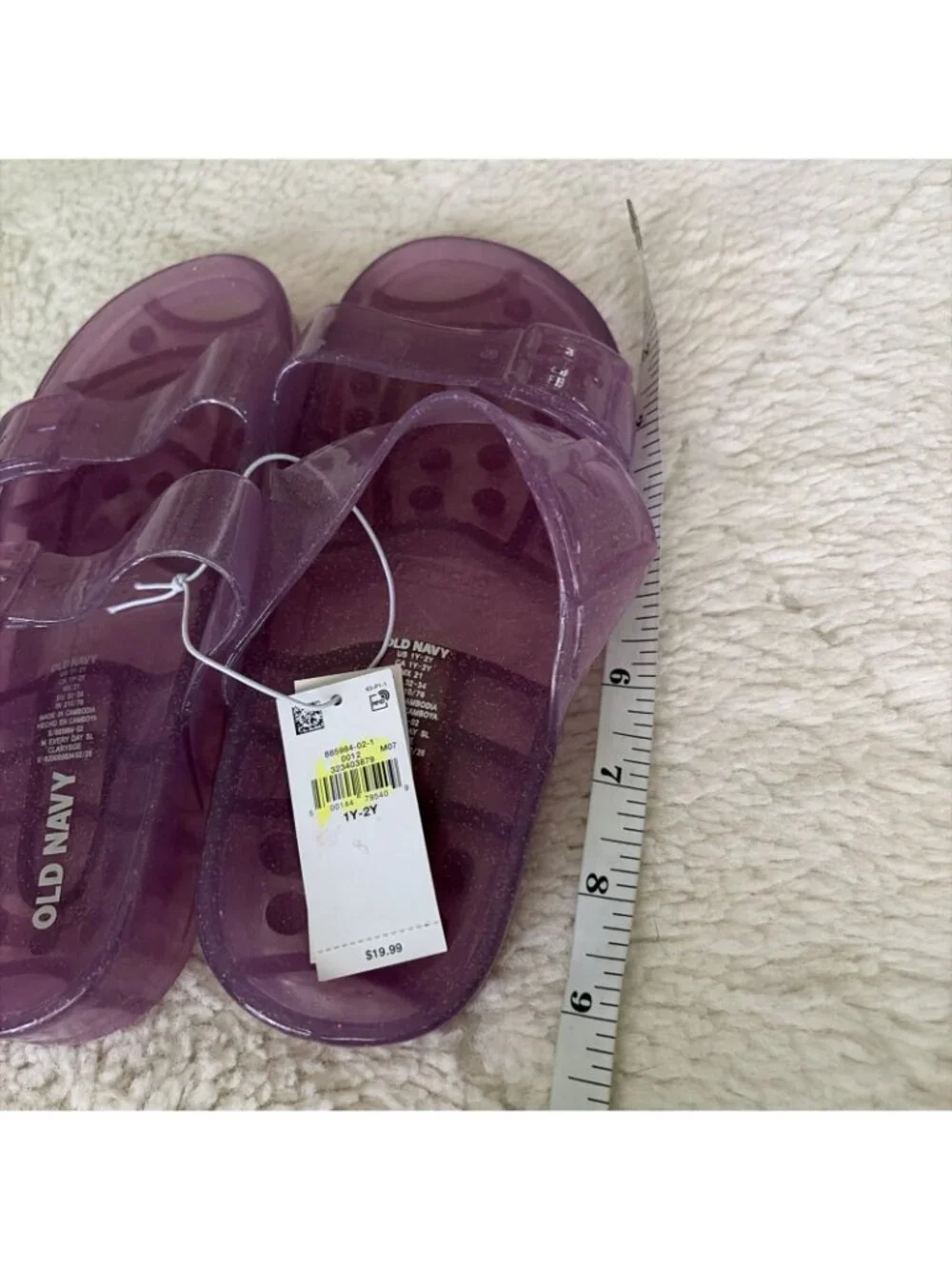 Old Navy Girls NWT Purple Jelly Slides 1Y-2Y